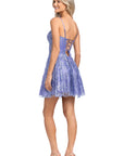 "Gloria" Short Glitter Party Tieback Dress