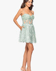 "Gloria" Short Glitter Party Tieback Dress