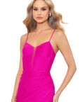 "Kai" Short Satin Illusion Neck Dress