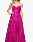 "Stella" Glitter Pinch Tie Back Ballgown