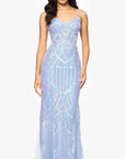 "Kailey" Sequin Corset Floor Length Dress