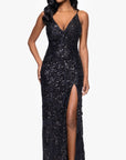 "Bianca" Sequin V-Neck Floor Length Dress