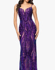"Christine" Spaghetti Strap Floor Length Sequin Dress