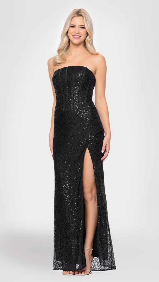 "Jenée" Long Corset Sequin Dress