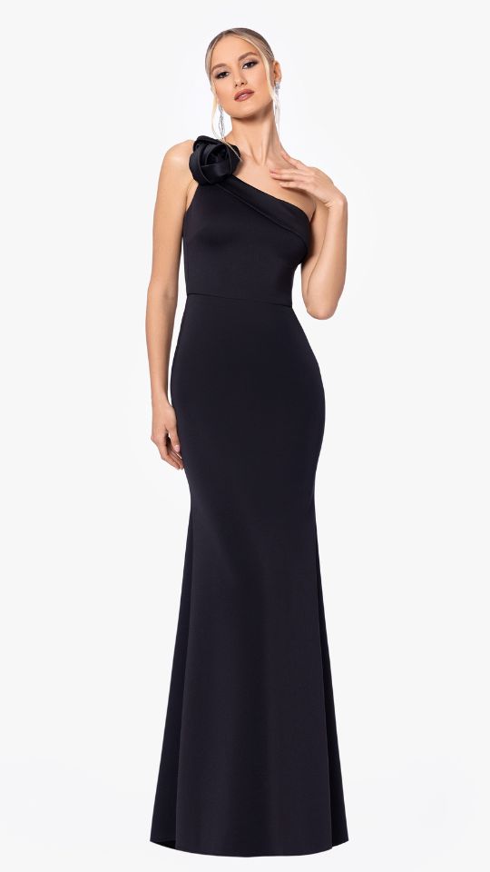 "Sonia" One Shoulder Rosette Gown