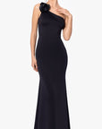 "Sonia" One Shoulder Rosette Gown
