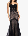 "Marina" Lace Applique Floor Length Dress