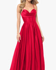 "Liza" Lamour Satin Draped Corset Tieback Gown