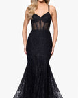 "Dorothy " Puff Glitter Corset Floor Length Dress