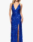 "Bianca" Sequin V-Neck Floor Length Dress