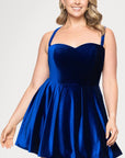Blondie Nites Plus "Ella" Short Velvet Tie Up Back Dress