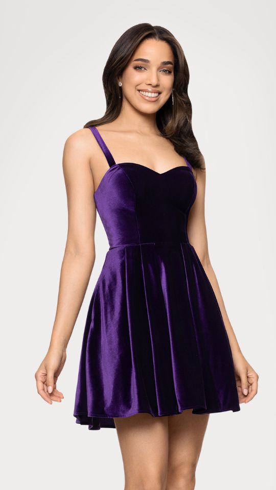 "Ella" Short Velvet Tie Up Back Dress