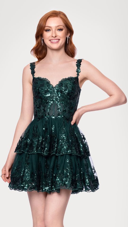 "Alexandra" Short Mesh Illusion Party Dress