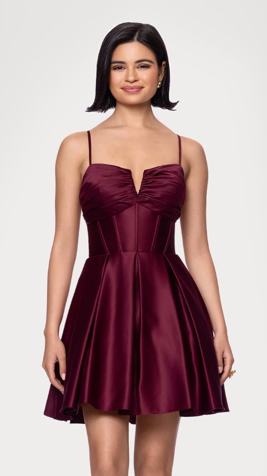 "Alexa" Short A-Line Satin Party Dress