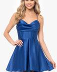 "Lindsay" Short Satin Corset Tie Up Back Dress