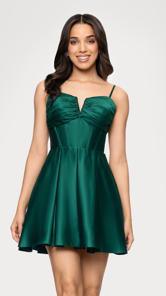 "Alexa" Short A-Line Satin Party Dress
