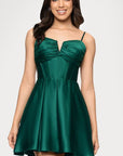 "Alexa" Short A-Line Satin Party Dress