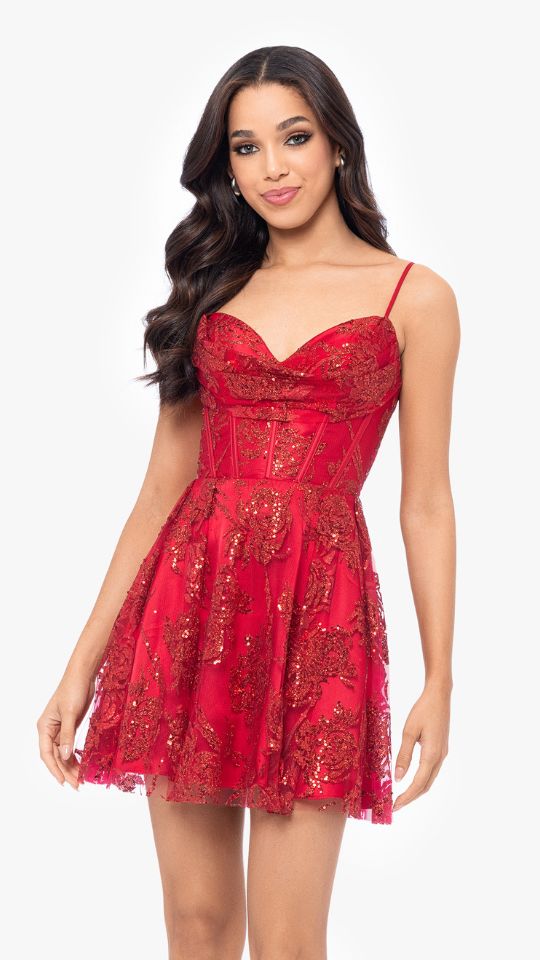 "Terese" Short Glitter Party Dress