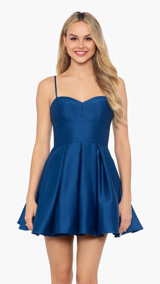 "Nina" Short Satin Sweetheart Party Dress