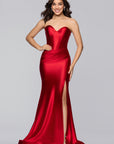 "Amber" Satin Strapless Trumpet Dress