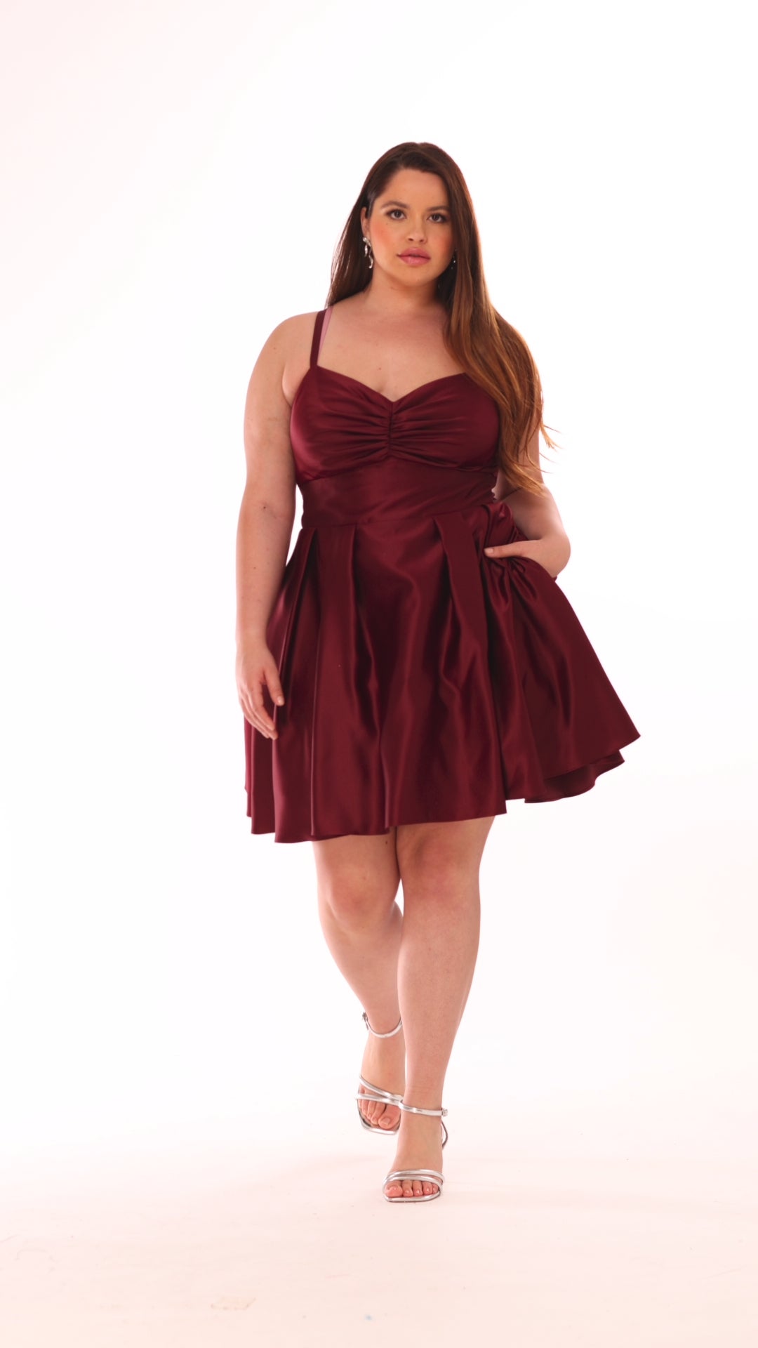 Blondie Nites Plus "Minna" Short Lamour Satin Dress