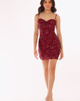 "Piper" Sequin Spaghetti Strap Short Dress