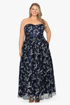 Plus "Abigail" Long Corset Glitter Ball Gown