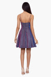 "Nyala" Short V-Neck Metallic Ruffle Party Dress