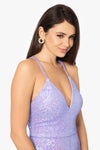 "Jules" Long Sequin V-Neck Dress