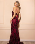 "Brielle" Sequin V-Neck Floor Length Dress