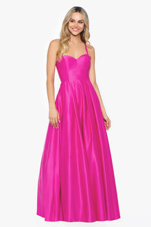  "Maddy" Long Lamour Satin Lace Up Ball Gown