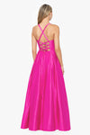 "Maddy" Long Lamour Satin Lace Up Ball Gown