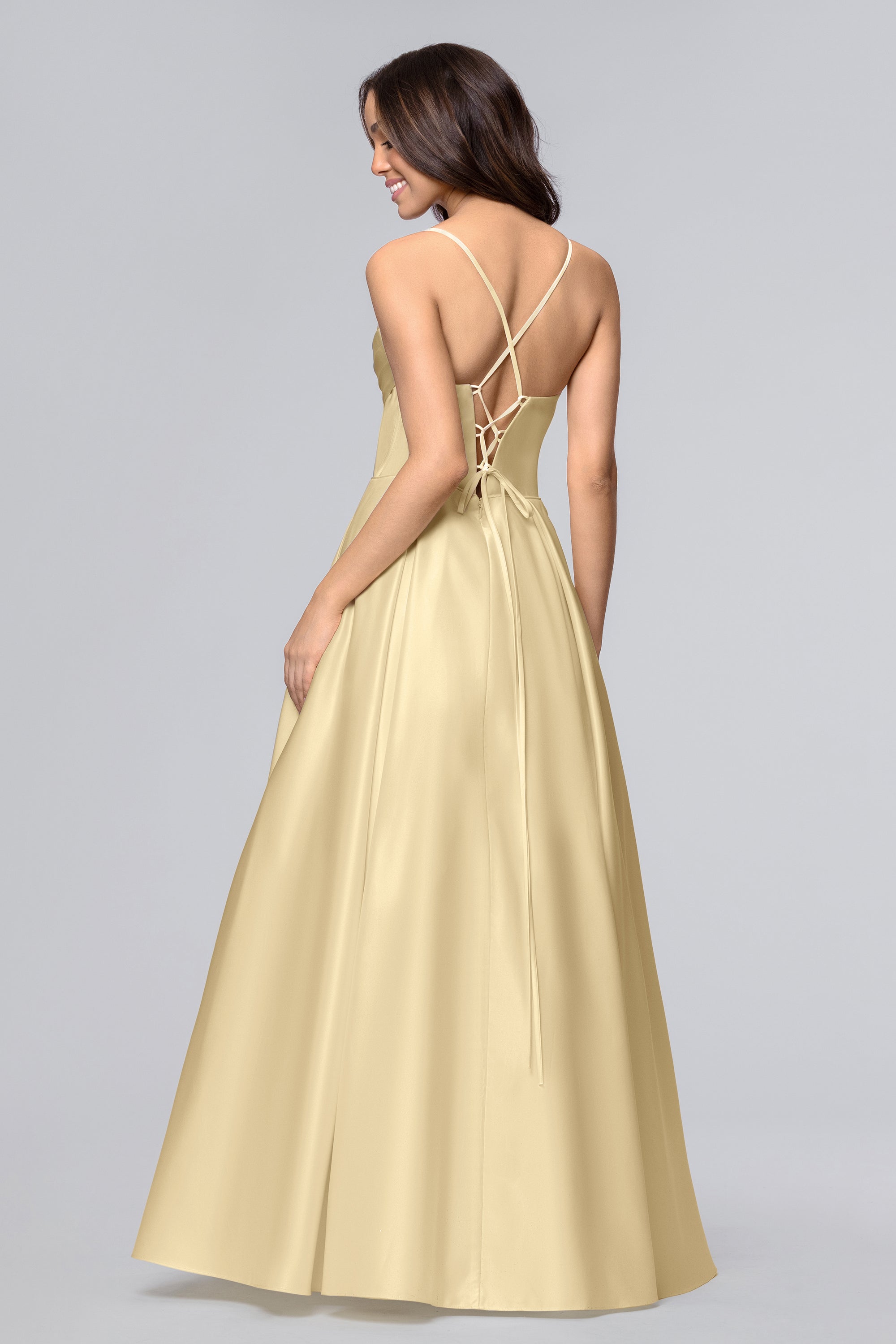 Liza" Lamour Satin Draped Corset Tieback Gown | Blondie Nites Liza" Lamour Satin Draped Corset Tieback Gown | Blondie Nites