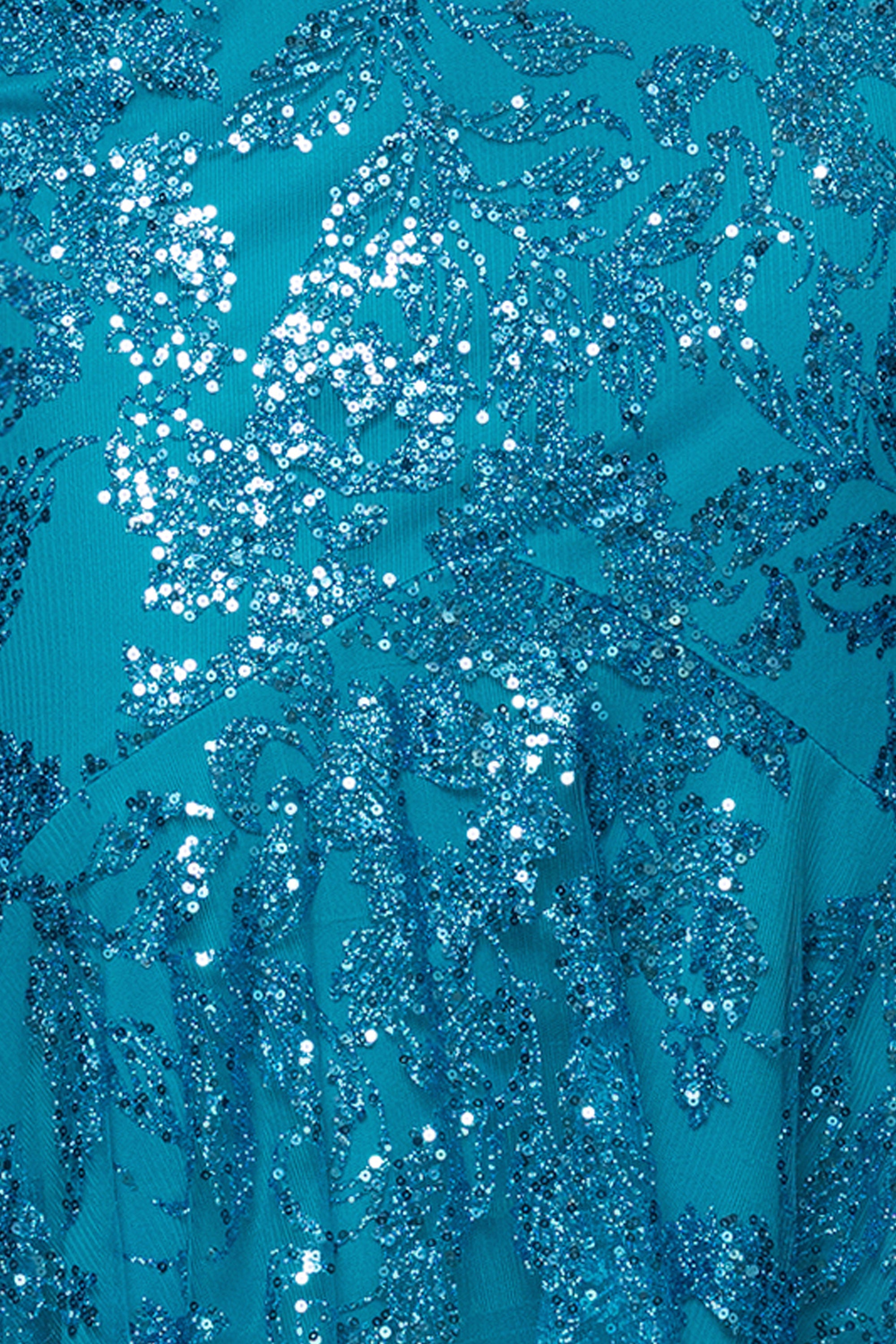 "Tammi" Long Sequin Mesh Mermaid Tieback Dress