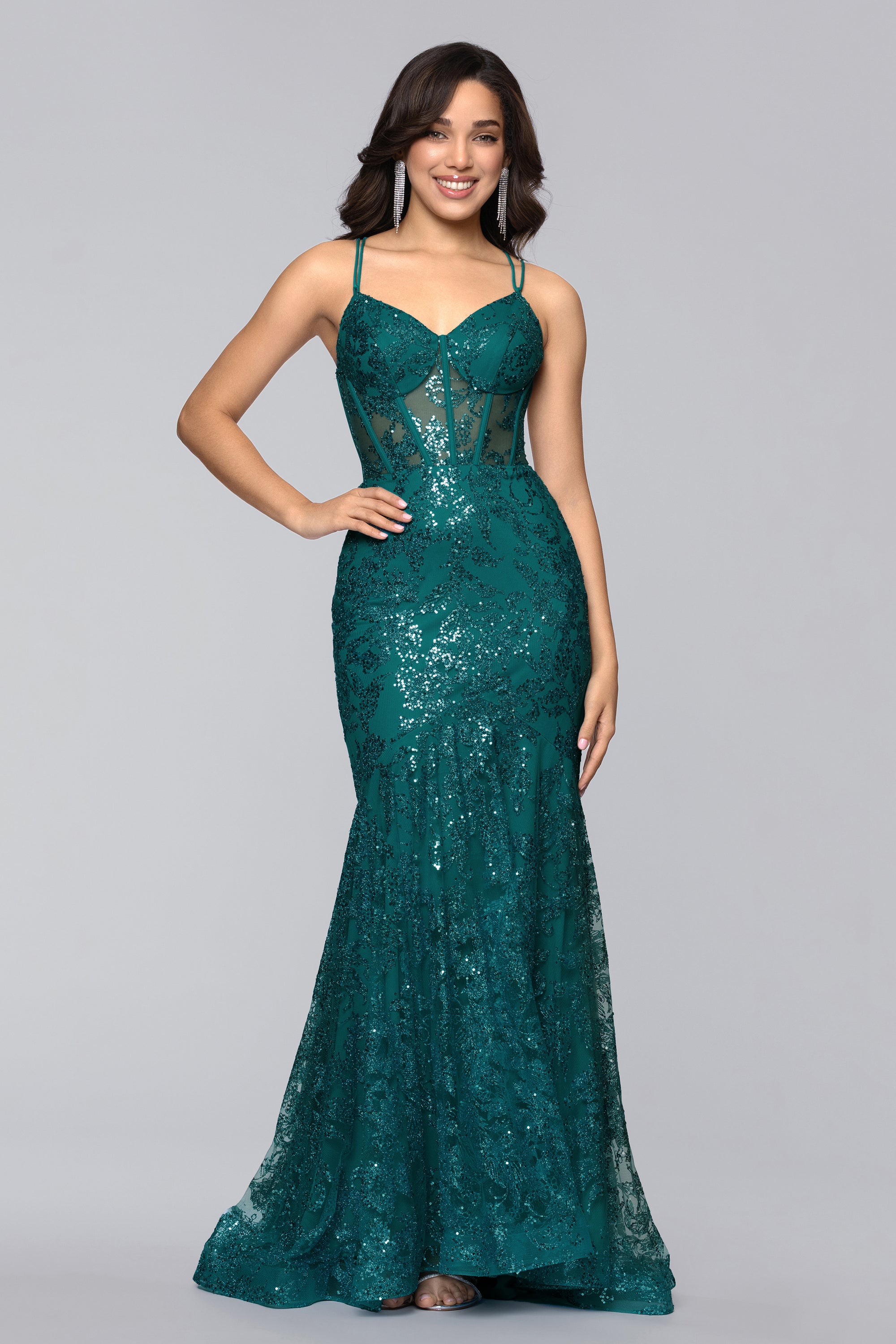 Sequin Teal Fishtail Dress Tammi" Long Sequin Mesh Mermaid Tieback Dress Blondie Nites Sequin Teal Fishtail Dress Tammi" Long Sequin Mesh Mermaid Tieback Dress Blondie Nites