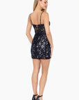 "Emma" Short Sequin Lace Corset Tie Up Back Dress