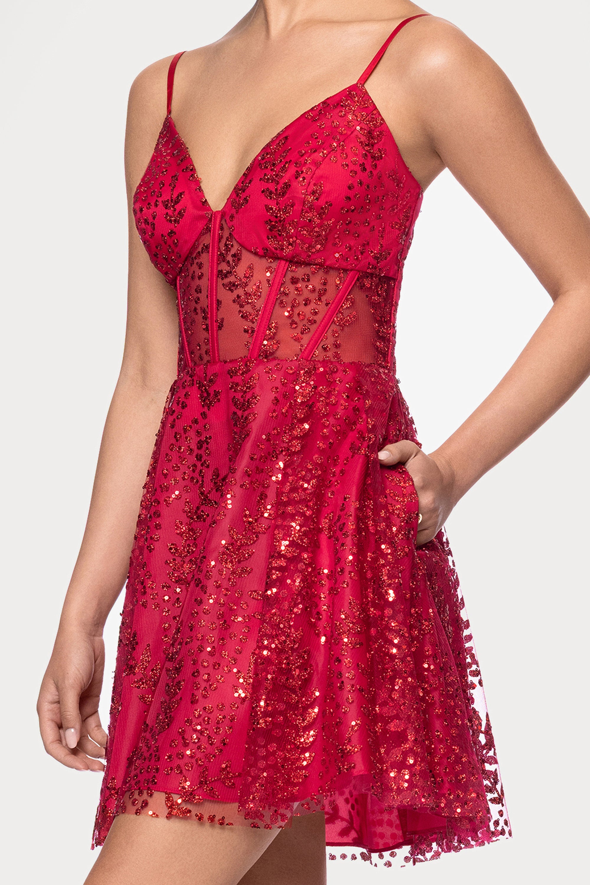Ava" Short Glitter Illusion Lace Up Dress Blondie Nites Ava" Short Glitter Illusion Lace Up Dress Blondie Nites
