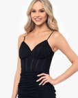 "Alyssa" Short Slim Mesh Corset Dress