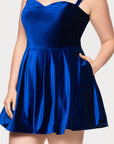 Blondie Nites Plus "Ella" Short Velvet Tie Up Back Dress