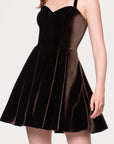 "Ella" Short Velvet Tie Up Back Dress