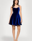 "Ella" Short Velvet Tie Up Back Dress