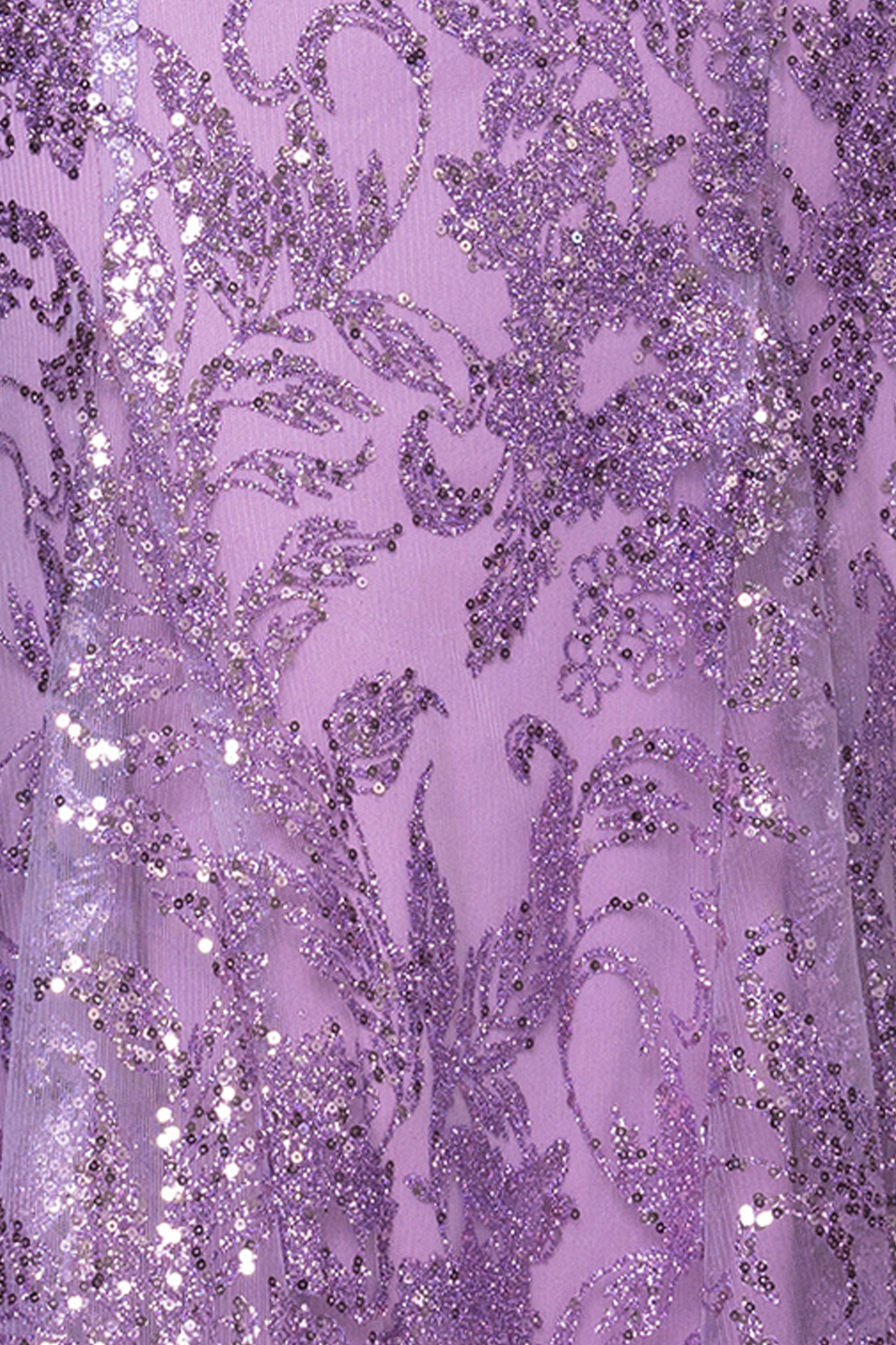 "Zoey" Glitter V-Neck Floor Length Dress