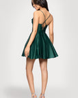 "Lindsay" Short Satin Corset Tie Up Back Dress
