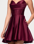 "Lindsay" Short Satin Corset Tie Up Back Dress