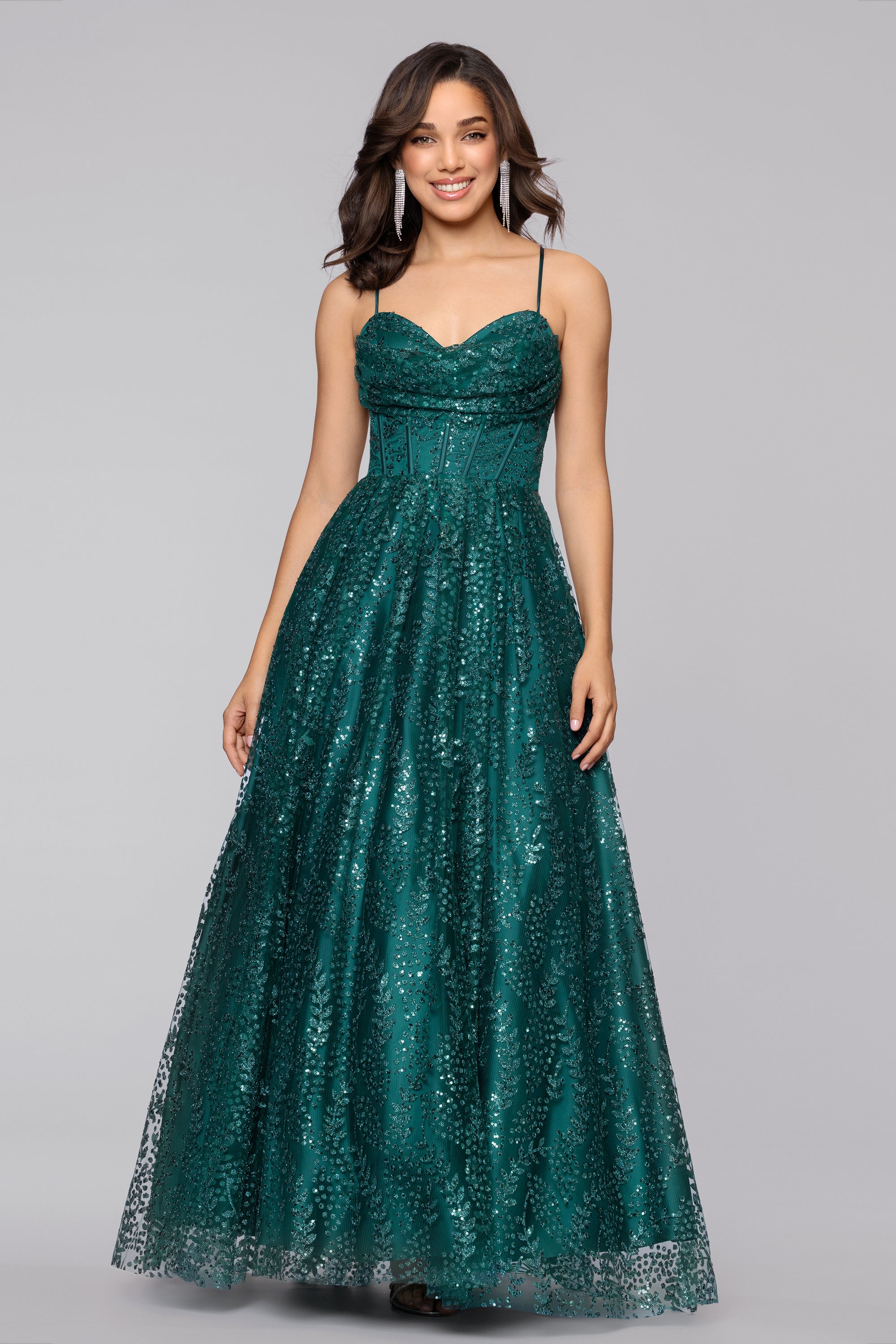 Megan Glitter Floor Length Drape Neck Floor Length Dress Periwinkle / 13 Megan Glitter Floor Length Drape Neck Floor Length Dress Periwinkle / 13