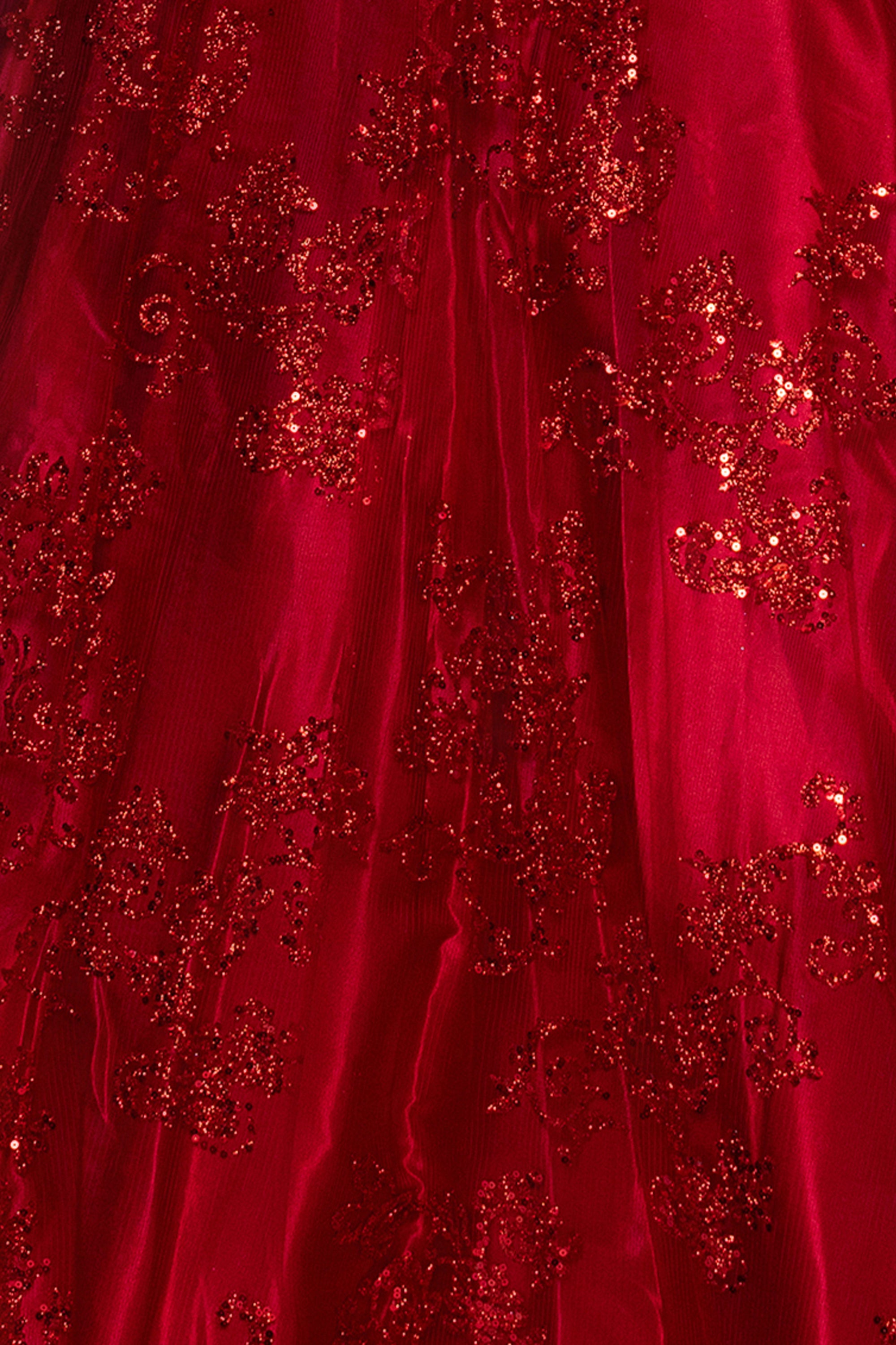 "Tori" Strapless Glitter Mesh Corset Gown