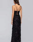 "Bianca" Sequin V-Neck Floor Length Dress