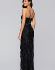 "Bianca" Sequin V-Neck Floor Length Dress