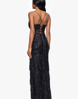 "Bianca" Sequin V-Neck Floor Length Dress