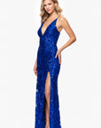 "Bianca" Sequin V-Neck Floor Length Dress
